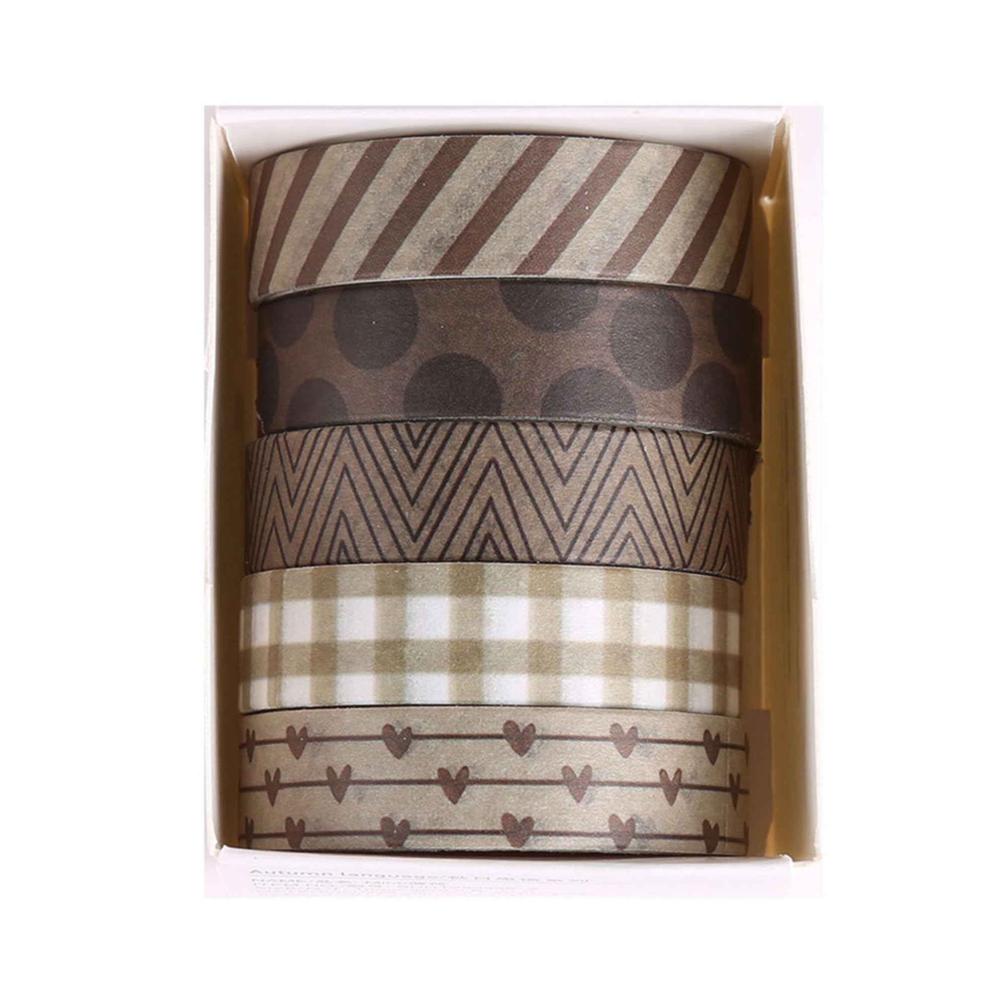 

QEZEZA Cute Masking Washi Tape for Masking DIY Bullet Journal and Gift Wrapping Tape, 5-Pack, Crafts, Supplies, Planners, Scrapbooks, Cards, (B)