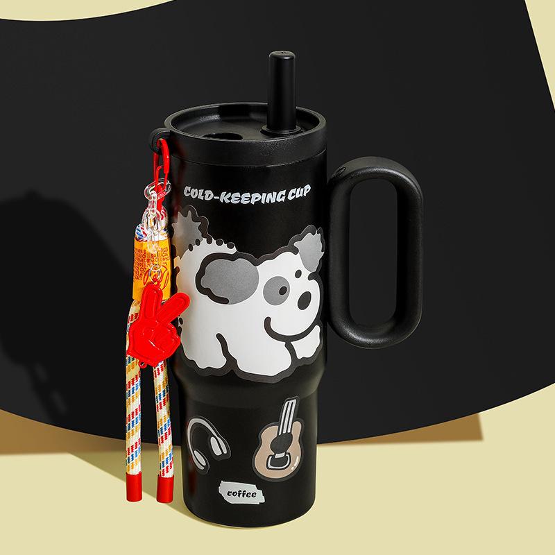 High-Capacity 316 Stainless Steel Insulated Cup with Straw