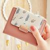PU Leather  Loose Change Printed Buckle Folding Zipper Student Coin Card