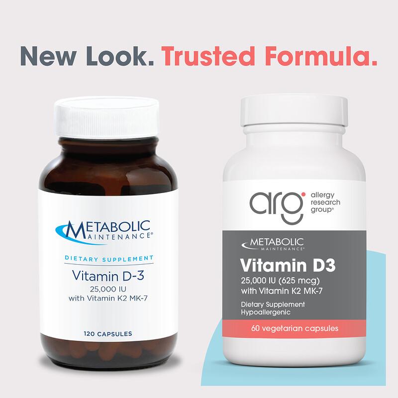 Vitamin D3 with Vitamin K2 MK-7, 60 Vegetarian Capsules