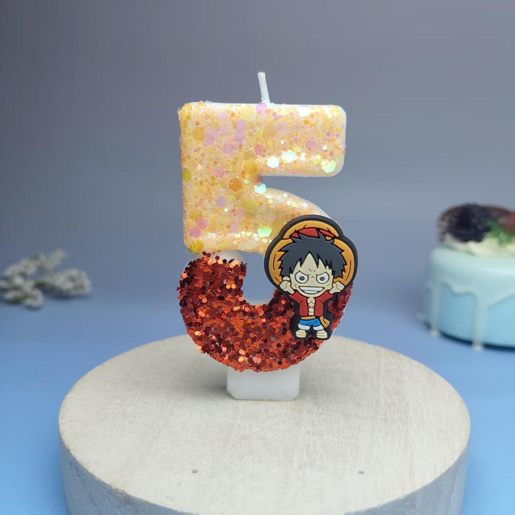 Cartoon Birthday Number Cake Candles - Handmade Decorations