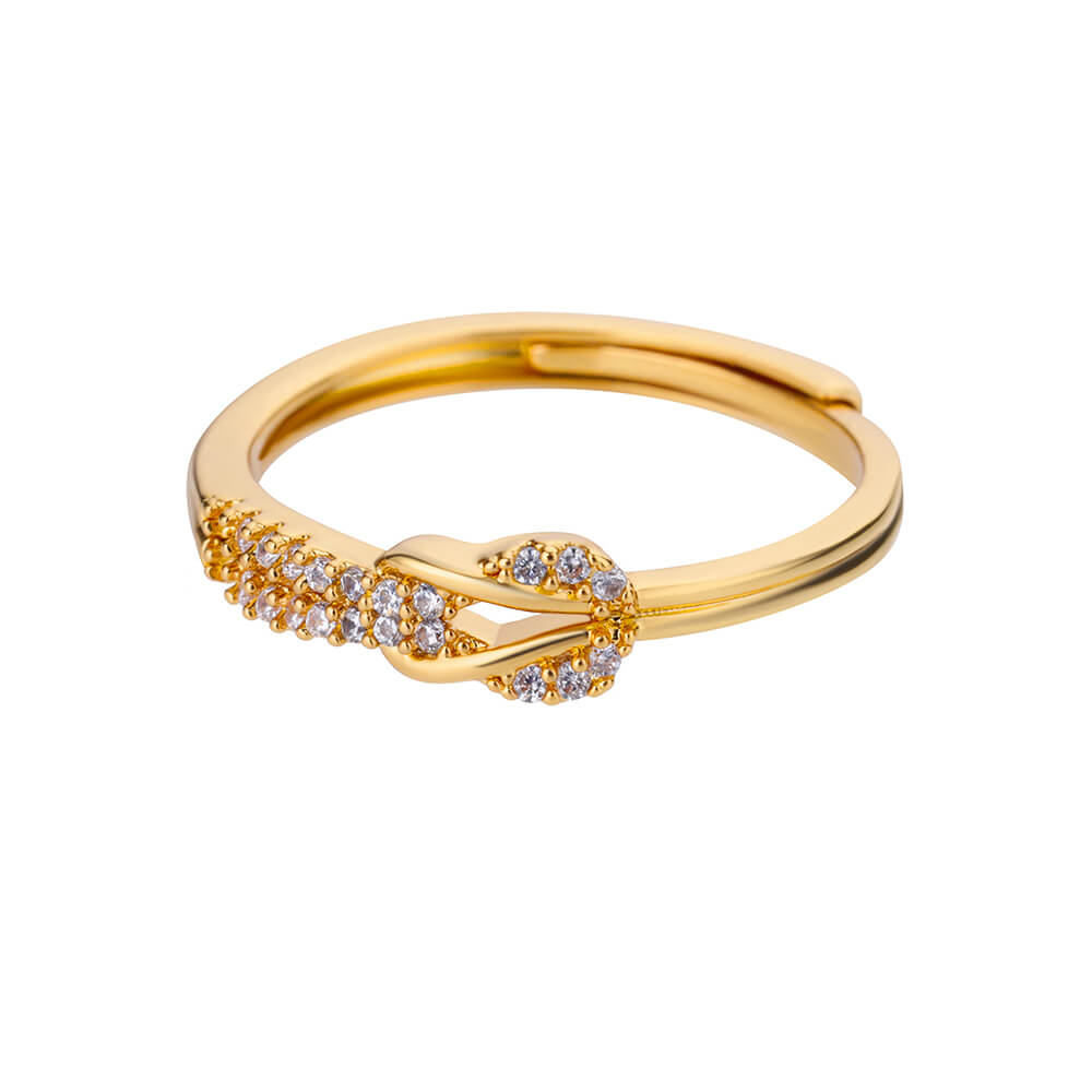 Luxury Zircon Ring for Women Gold Plated Stainless Steel Ring Infinity Design with Sparkling Cubic Zirconia  Jewelry