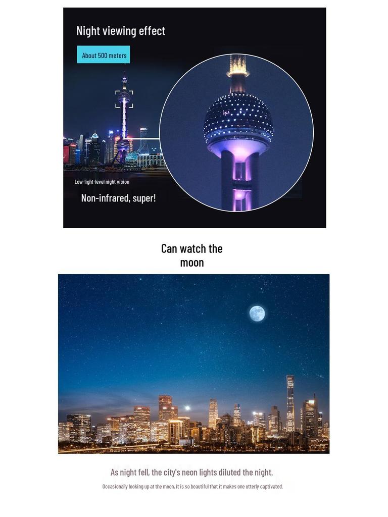HD High-Power Military Black Night Vision Telescope with Mobile Phone Compatibility