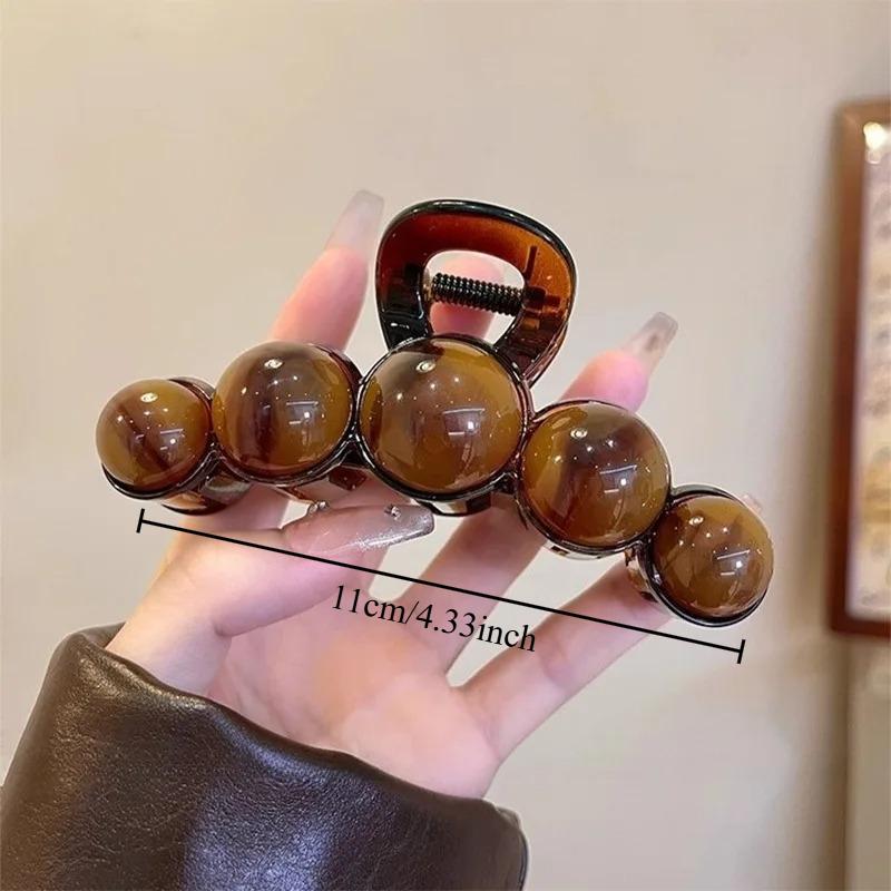 Retro Acrylic Bead Hair Claw Clip Large Non-Slip Jaw Clips for Thick Hair Fashion Hair Accessories for Women & Girls