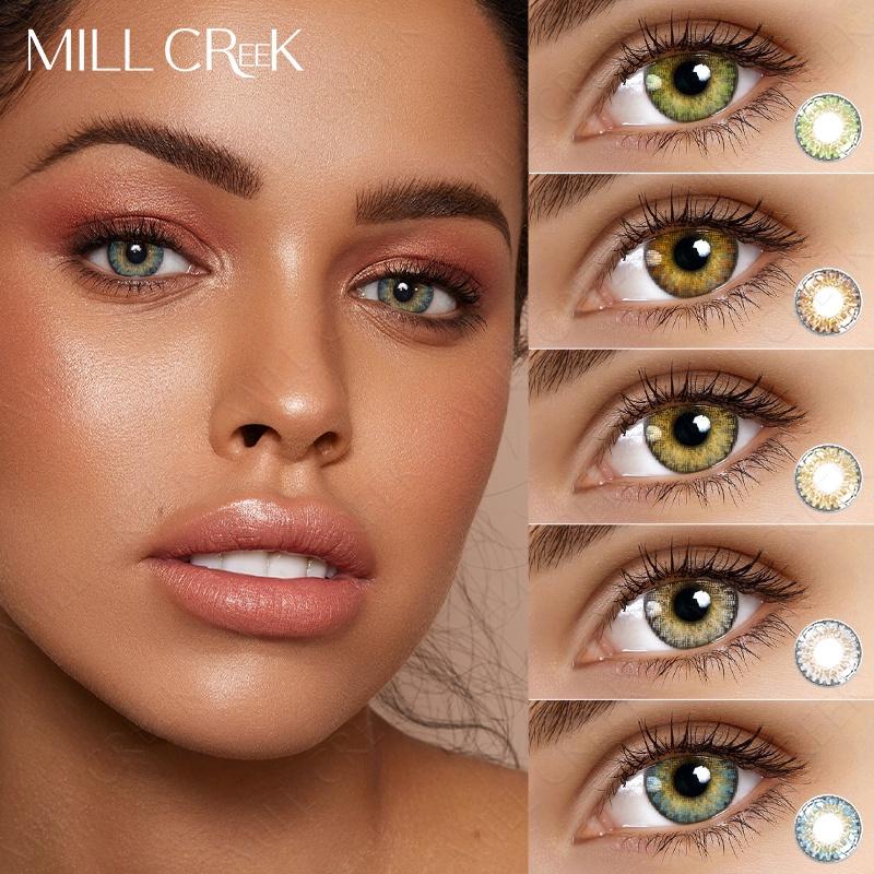 Mill Creek 2 штуки / пара 14,5 мм зеленых цветных контактных линз могут использоваться в течение одного года естественных ежедневных ярких контактных линз