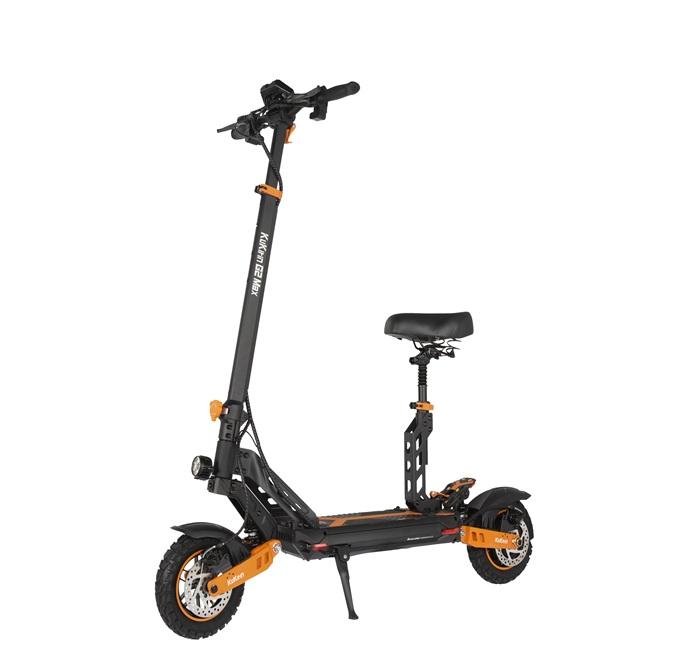 Trotinetă electrică pliabilă Kukirin G2 MAX 1000W cu baterie de 48V 20,8Ah, roți de 10 inch, viteză maximă de 55 km/h și autonomie de 80 km.