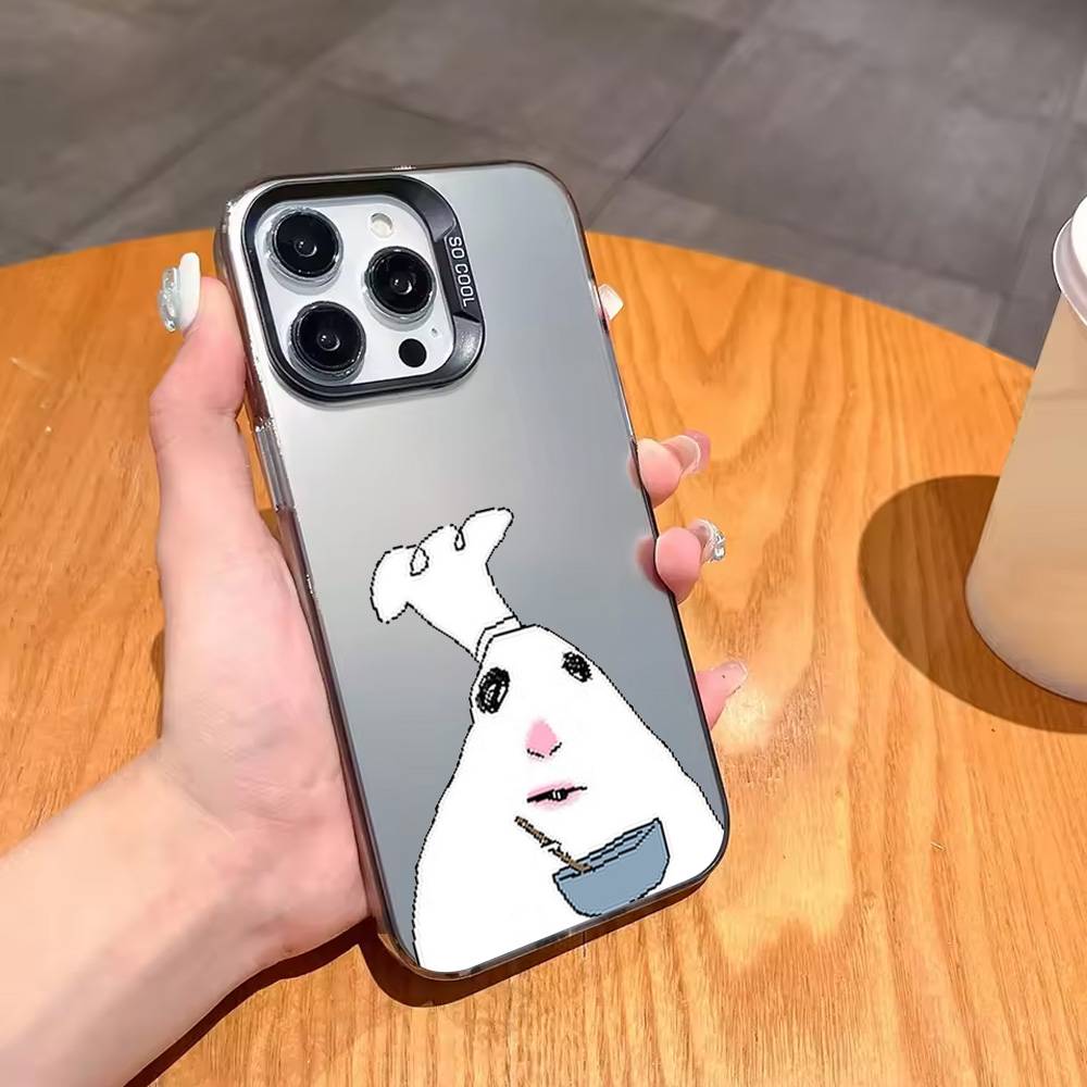 

H-Hamster Caveman-N Phone Case For iPhone17,16,15,14,13,12,11 Plus,Pro Max Black Candy Silver Plated Cover iPhone17air