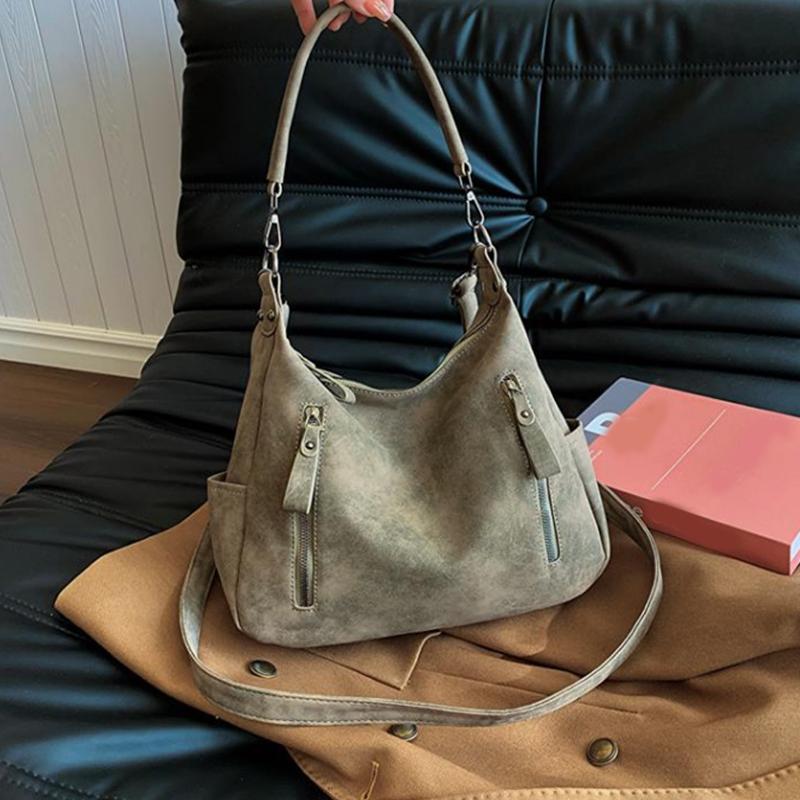 Designer Suede Leather Female Side Bags Retro Shoulder Bag for Women Handbag Casual Ladies Large Capacity Tote Bag Sac KTY