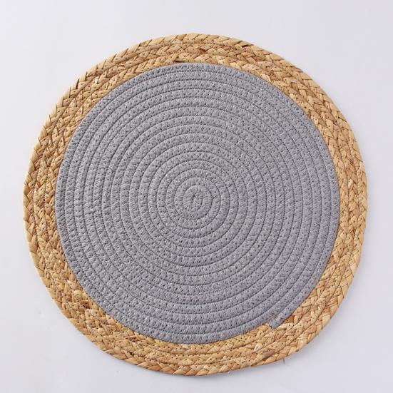 Handwoven Coaster Heat-Resistant Round Placemats Natural Non-Slip Coaster Eco-Friendly Table Decor for Home Kitchen Dining