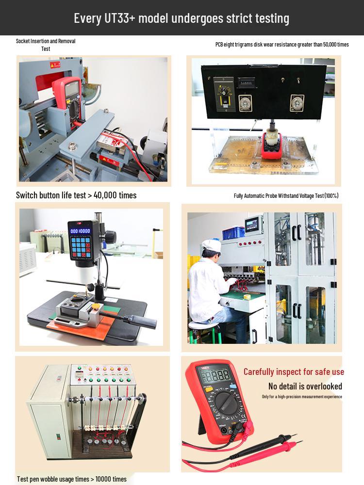 UNI-T UT33B+ Hochpräzises Smart Digitalmultimeter - Mini Anti-Burn Spannungsprüfer für Elektriker