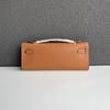 Genuine Leather Palm Pattern Cut Clutch Bag Cowhide Dinner Long Handbag