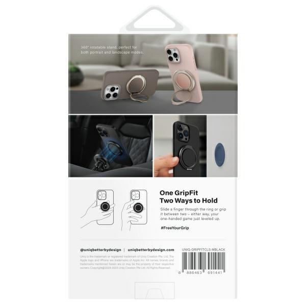 Uniq Gripfit 360 Magnetic                Mount&Kickstand Uchwyt Magnetyczny Czarny/Midnight Black