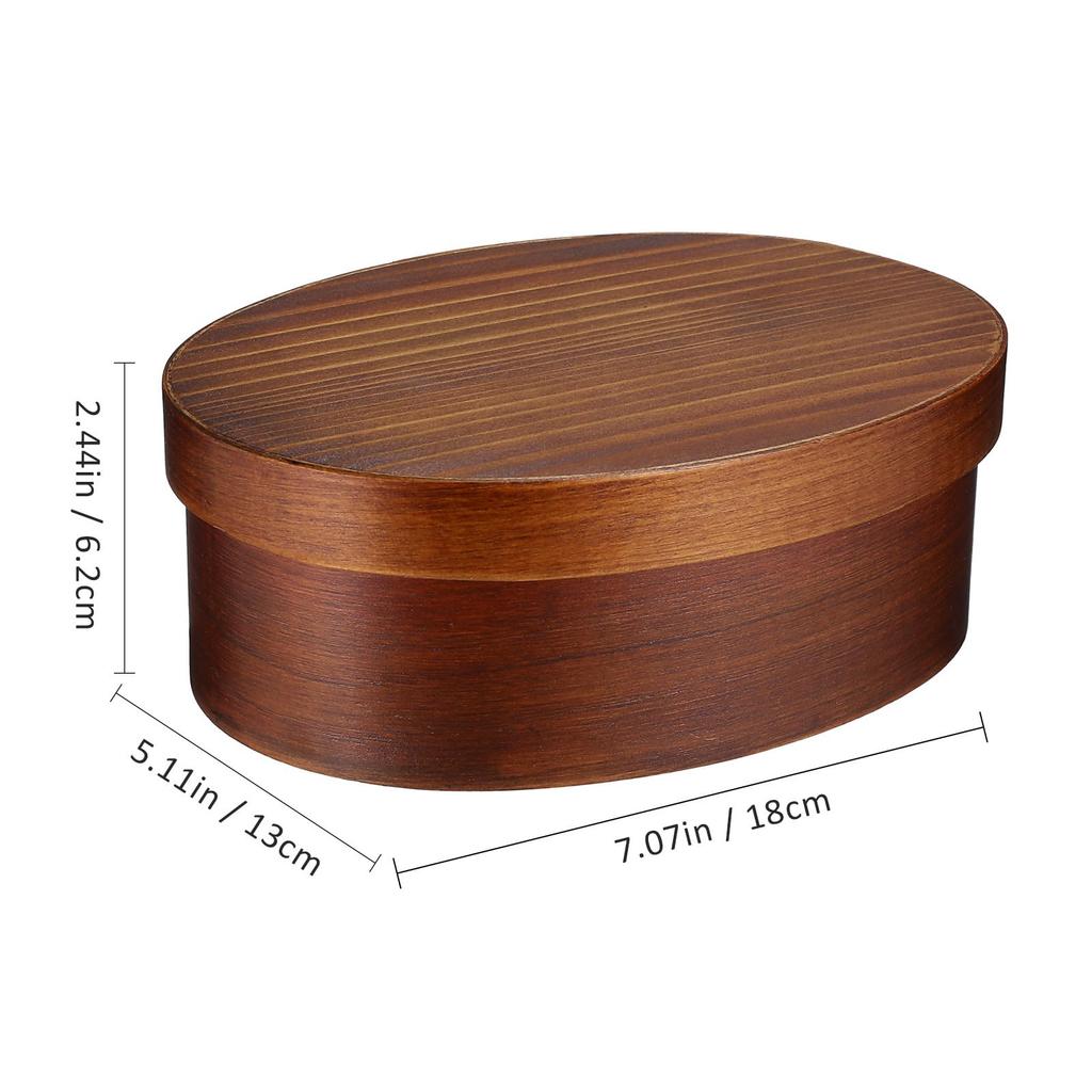 Amosfun Wooden Bento Box, 800ml, Japanese Style, Large Capacity, Stylish, Sushi Case, Removable Divider, Suitable for Men and Women, Commuting, School