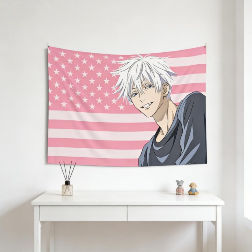 GGgGojo Satoru Anime Theme Tapestry Suitable for Various Home Decor High Quality Fabric MultiSize Flat Print