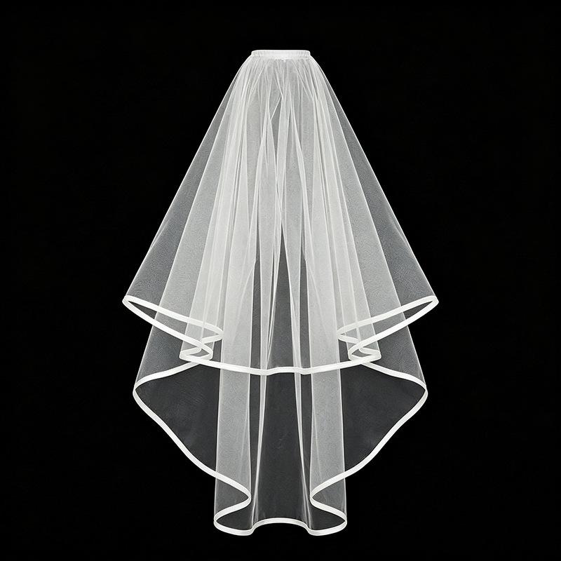 European Double Layer Tulle Bridal Veils with Hair Comb for Weddings & Bachelorette Parties