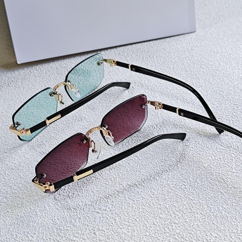 7 Piece Frameless Fashion Glasses Set With Simple Rectangular Lenses Fashion Glasses For Both Men And Women