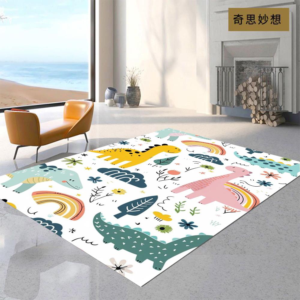 Cartoon Dinosaur Inspired Carpet Kids Room Cartoon Area Rug Non Slip Floor Mat Playroom Gift for Rugs Decor Children's Gifts