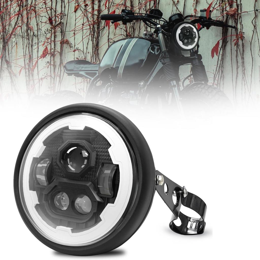 Motocyklové světlomety, 7palcový motocyklový LED světlometový kryt a dálkové/potkávací světlo, směrové světlo, DRL