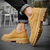 Fashion Autumn Men Casual Shoes Genuine Leather Work Shoes Male Lace-up Flats Sneakers Platform British Business Party Dress Shoes 38-46
