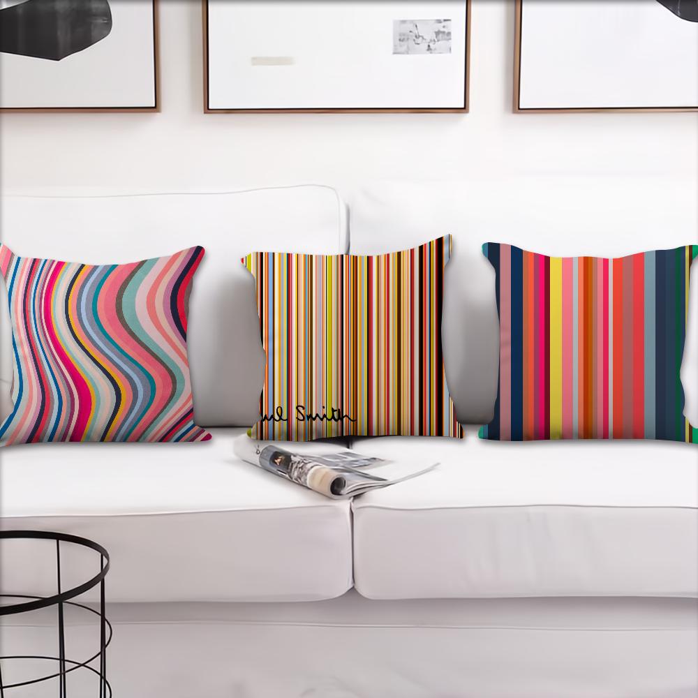 Luxury Brand Pattern Stripes Art cushion cover Living Room Headboard Bedroom Office Cushion Cushion Sofa Nap Time Pillow Case