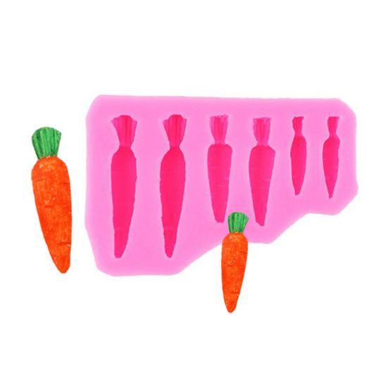 3D Wortel Konijn Siliconen Vorm Voedselkwaliteit Chocoladevorm voor Fondant Taartdecoratie & Hars Kunst Oven Vaatwasserbestendig Gemakkelijk Los te Laten Snoepvorm