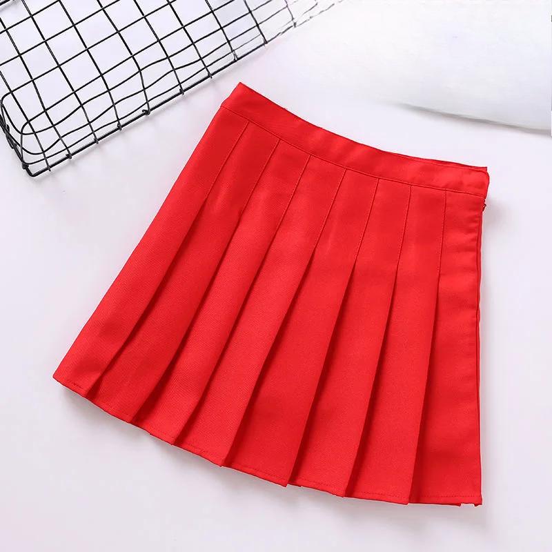 European and American summer high waisted A-line pleated short skirt for women