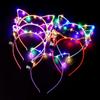 1Pcs Glowing Cat Ears Headdress Colorful Flash Garland Hairbands Women Girl LED Neon Birthday Wedding Party Supplies