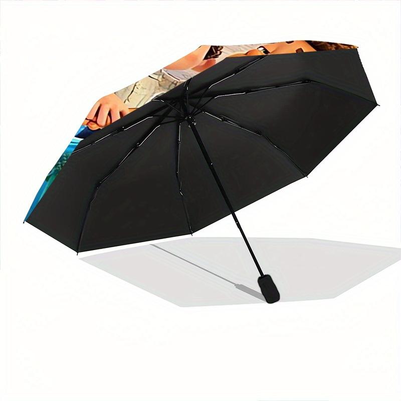 Good Friends Luca & Giulia & Alberto Automatic 3-Fold Cartoon Umbrella Design, Cute Cartoon Pattern, Portable Outdoor Umbrella, Perfect, Hol