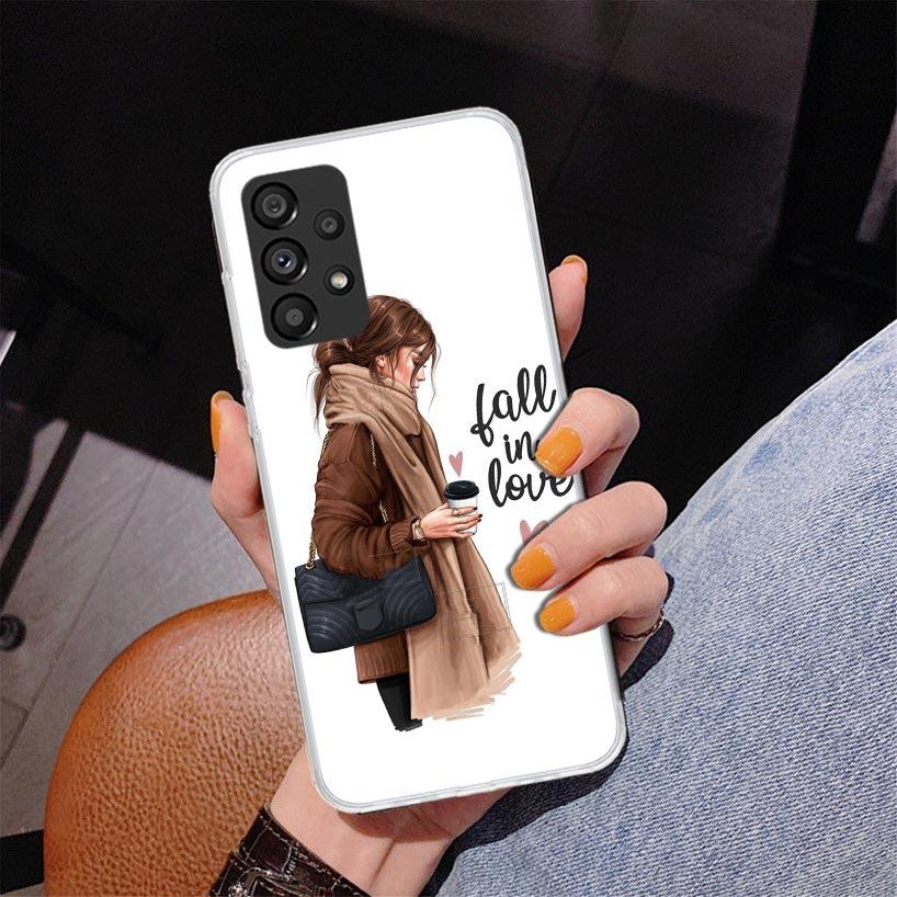 Girl Boss Female Coffee Phone Case For Samsung Galaxy A17 A16 A15 A14 A13 A57 A56 A55 A54 A53 A37 A36 A35 A34 A33 A26 A25 A24 A2