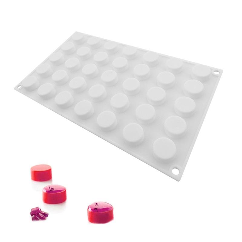 1 Pc 35 with Small Cylindrical Mousse Cake Mold Round Sandwich Silicone Mold Small Eardrum Dessert Fondant Baking Mold