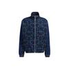 Corduroy Pattern All-Over Print Work Jacket Men's Dark Blue