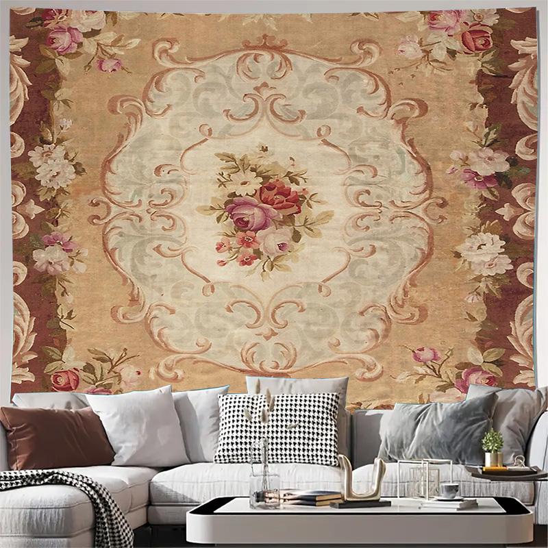 

Vintage Floral Tapestry Wall Hanging Cottagecore Aesthetic Romantic Botanical Art Bedroom Decor Living Room Wall Art Farmhouse S 74x94cm(29x37in)