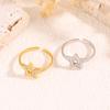 Women's Hollow Star Diamond Titanium Steel Open Ring - High-End Niche Fashion
