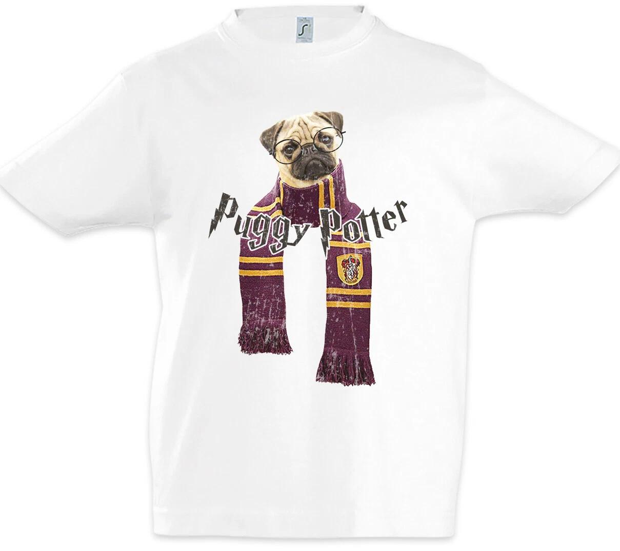 Puggy Potter Kids Boys kids boys T-Shirt Harry Fun Nerd Pug Boobs With Glasses Love 140