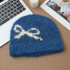 Korean Sweet Bow Jacquard Cold Hat Autumn and Winter Fashion Versatile Knitted Wool Hat Outdoor Cold Warm Hat New