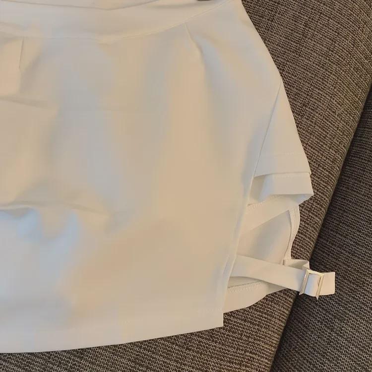 Summer Lace-Up A-Line Skirt with Irregular Slit