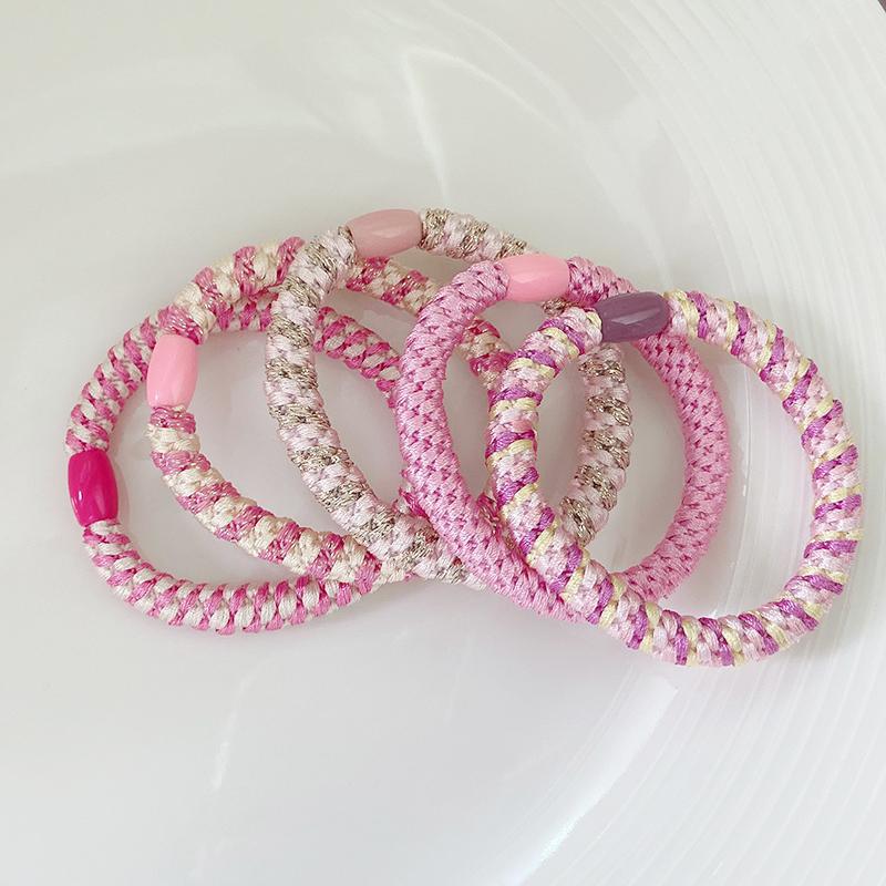 5pcs/set Hair Ties Colorful Twisted Knitted Rubber Bands Basic Elastic Hair Band Durable Ponytail Holder Women Hair Accessories