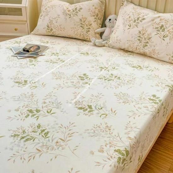 Premium Aloe Cotton Fitted Sheet & Waterproof Pillowcase Set - Skin-Friendly & Comfortable