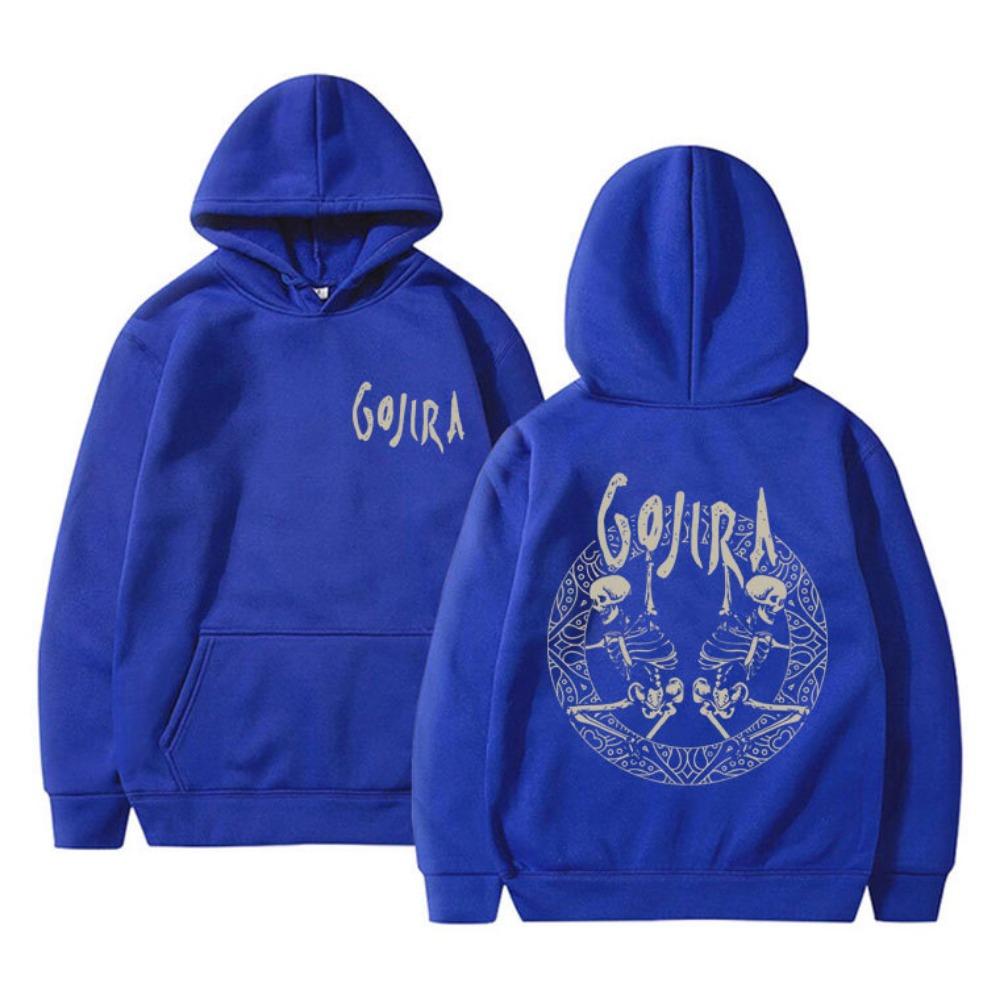Metal Band Gojira Skeleton Double Sided Graphic Print Print Hoodie men‘s Autumn fleece Hoodie Long Sleeve Fashion