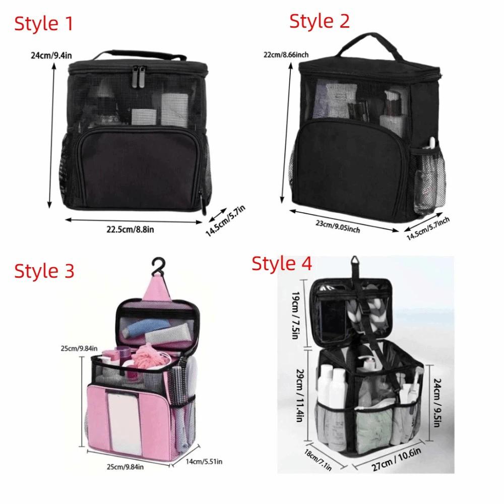 Large Capacity Hanging Toiletry Bag Foldable Durable Portable Storage Bag Lightweight Mesh Travel Shower Bag Swimming