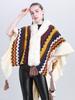 Imitation Cashmere Elegant Women Scarf Winter Ladies Fur Collar Striped Poncho Warm Female Capa Para Mujer Pashmina Wrap Shawl