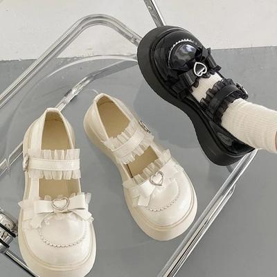 Scarpe Lolita da Donna Stile Giapponese Scarpe per Gonne JK Scarpe Mary Jane Scarpe Classiche Slip-on Scarpe con Plateau Mocassini Scarpa per Cosplay