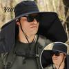 Adjustable Solar Cooling Hat Fan with Neck Flap USB Rechargeable UV Protection Dual Fishing Foldable Men Women Fisherman Hiking Mountaineering