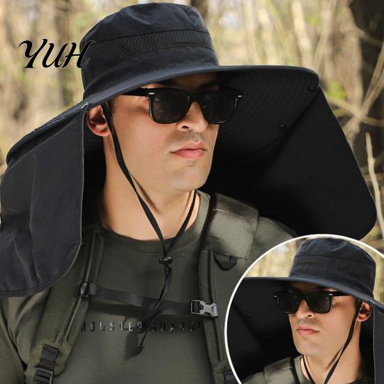 Adjustable Solar Cooling Hat Fan with Neck Flap USB Rechargeable UV Protection Dual Fishing Foldable Men Women Fisherman Hiking Mountaineering