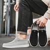 Men Canvas Shoes Black Driving Shoes Casual Grey Wide Head Cloth Shoes for Farther Plus Size Lightweight