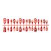 30-Piece 3D Valentine's Day Almond Nails with Gilded Bow and Heart Design