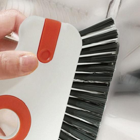 2Pcs 2-in-1 Window Track Cleaning Brush with Hard Bristles Ergonomic Handle Gap Brush Scraper Groove Cleaner Tool