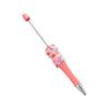6PCS Sparkling Beadable Pen Ergonomic Grip Ballpoint Pen For Students Adult Daily Writing Journaling Art Craft Project