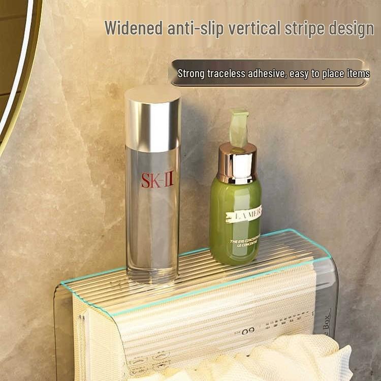 Wall-Mounted Tissue Box for Bathroom, Kitchen & Toilet - Upside-Down Tissue and Face Towel Dispenser