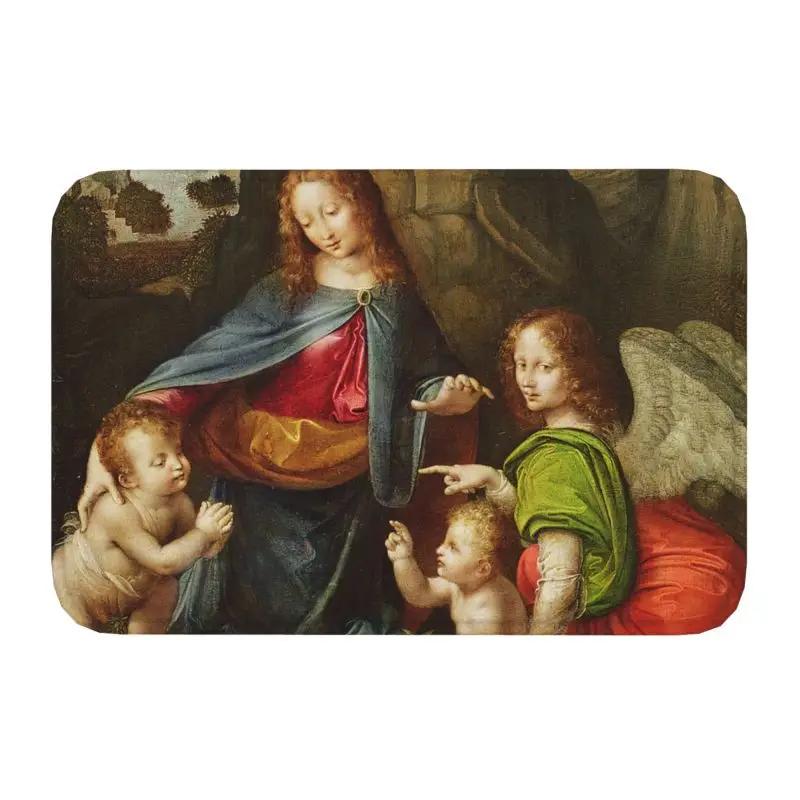 Personalized Classic Mona Lisa By Leonardo Da Vinci Doormat Mat Anti-Slip Painting Art Kitchen Bathroom Bedroom Rug Carpet